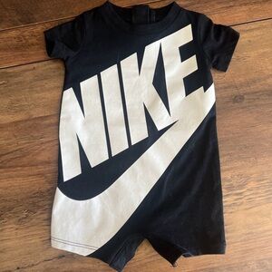 Nike Black Baby Romper with Bold White Logo NWOT